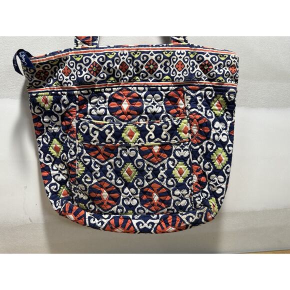 Vera Bradley Double Handle Sun Valley Tote/ Bag/ Purse W/Zip Closure & Pockets - Picture 5 of 9
